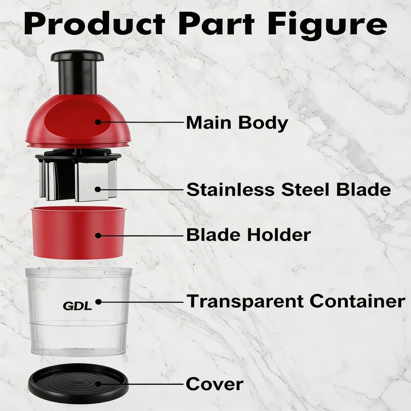 One-Press Instant Chop Multipurpose Vegetable & Fruit Chopper