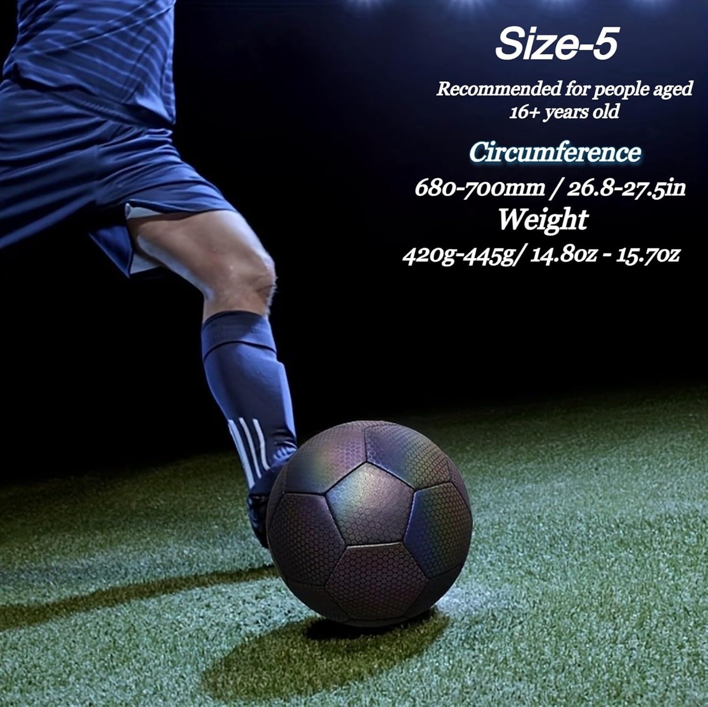 Pro-Grade High-Density Holographic Glow in the Dark Football