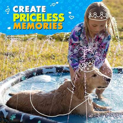 Extra-Thick Non-Slip Splash Pad for Toddlers & Pets – 360° Cooling Spray Pool