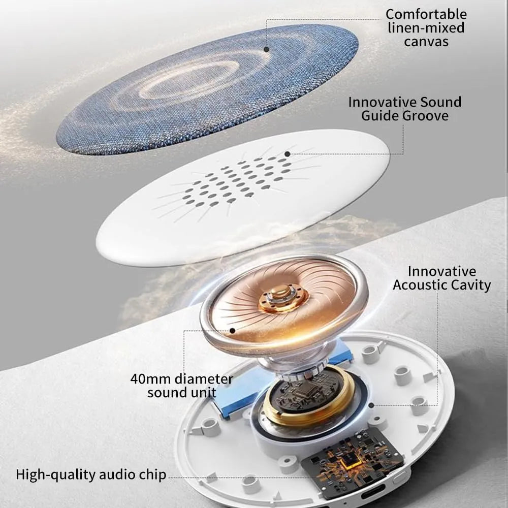 Ultra-Thin 11mm Bluetooth Pillow Speaker – 48H Sleep Comfort