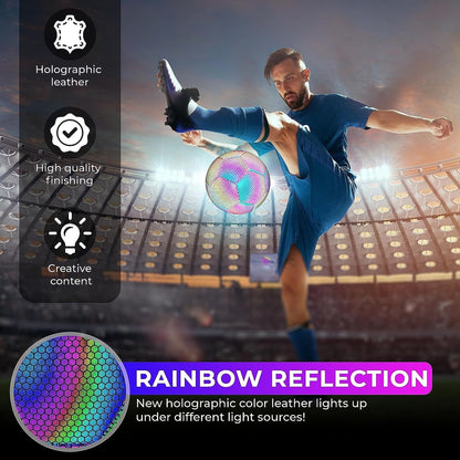 Pro-Grade High-Density Holographic Glow in the Dark Football