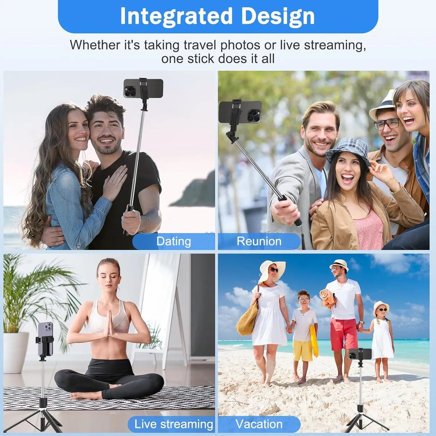 6 FT 360° Rotating Selfie Stick Tripod with Dual Ring Lights